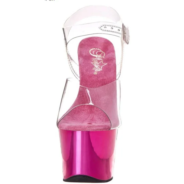 Pleaser - Sky-308 9 - Clear/Hot Pink Chrome