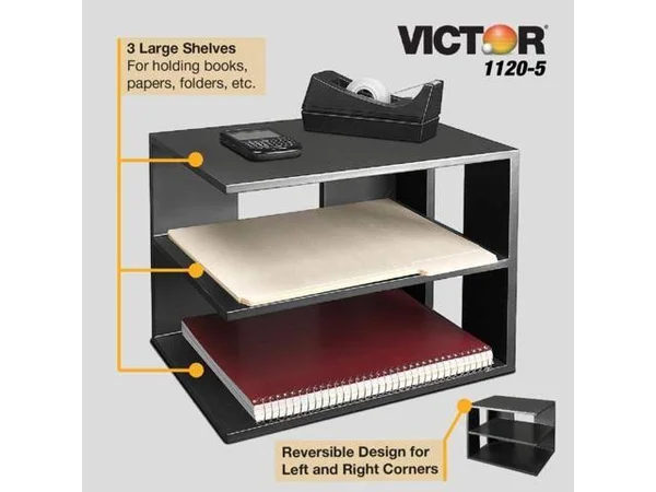 Victor 1120-5 Corner Shelf - Black