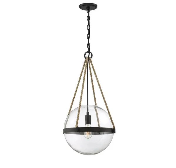 15 inch Rustic 1 Light Oil Rubbed Bronze Pendant 204399