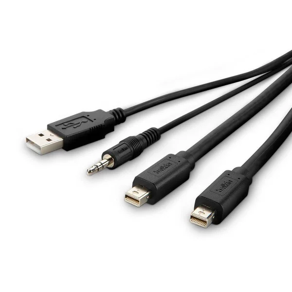 Belkin Dual Mini DisplayPort to DisplayPort + USB A-B + Audio Passive Combo KVM Cable