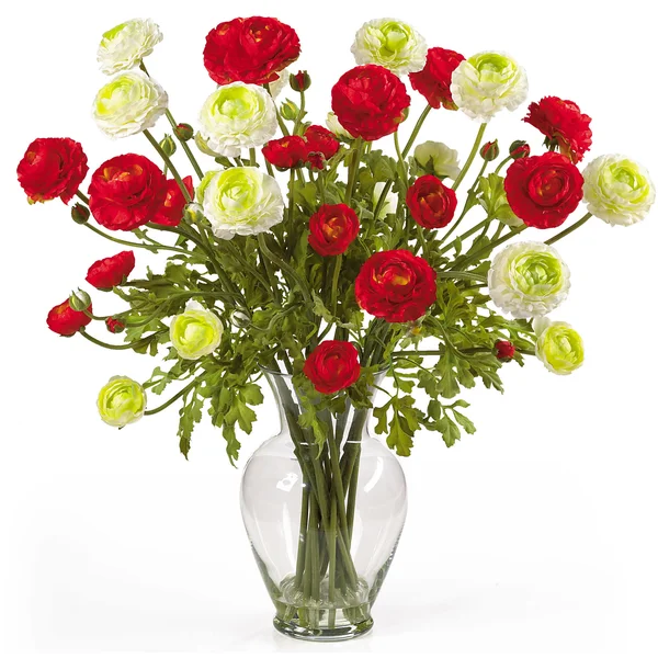 Nearly Natural Ranunculus Liquid Illusion Silk Flower Arrangement