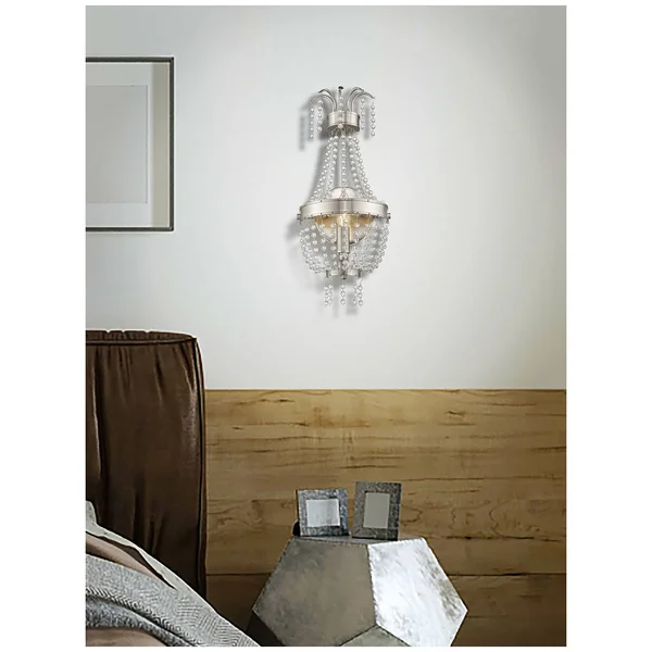 Livex Lighting 51872-91 Valentina 1 Light Wall Sconce, Brushed Nickel