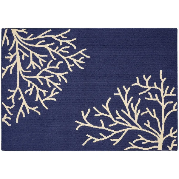 Garland Rug Sea Coral Indigo/Ivory 5 ft. x 7 ft. Area Rug