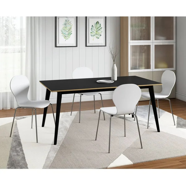 Domesis DiVenere Scandinavian-Inspired Rectangular Dining Table Black Natural Edge