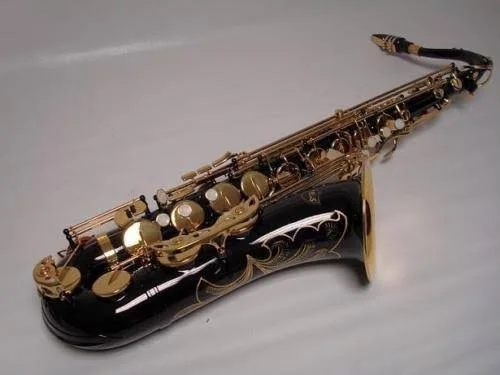 Professional Black Gold Tenor Saxophone, 33.5 x 14.0 x 9.0 inches