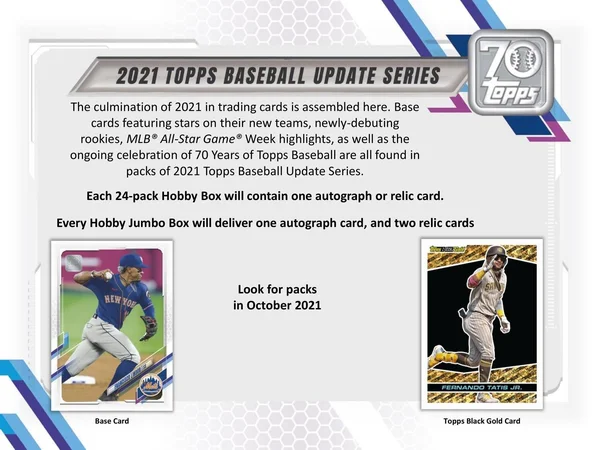 2021 Topps Update Series Baseball Hobby Box