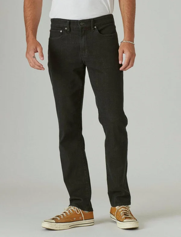 Lucky Brand 121 Slim Straight Coolmax Jean - Men's Pants Denim Straight Leg Jeans in Morrison Black, Size 29 x 30 - Shop Winter