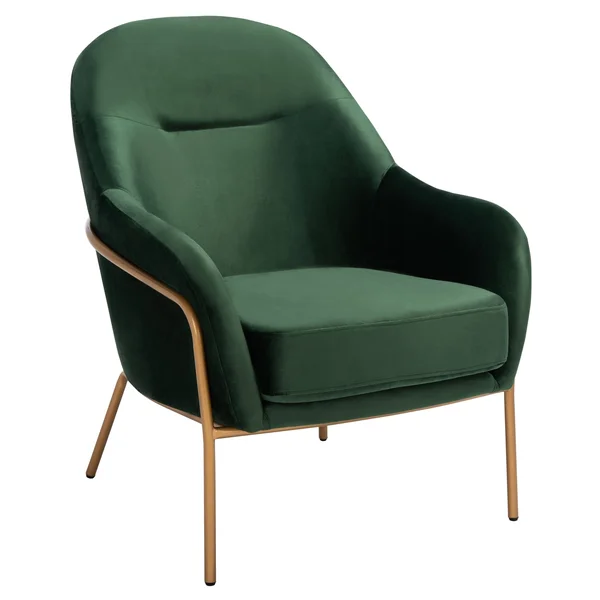 Safavieh Eleazer Velvet Accent Chair - Grey, Gold