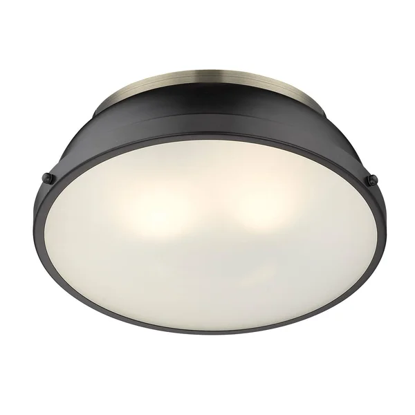 Golden Lighting Duncan 3602-14 AB Flush Mount Light Aged Brass
