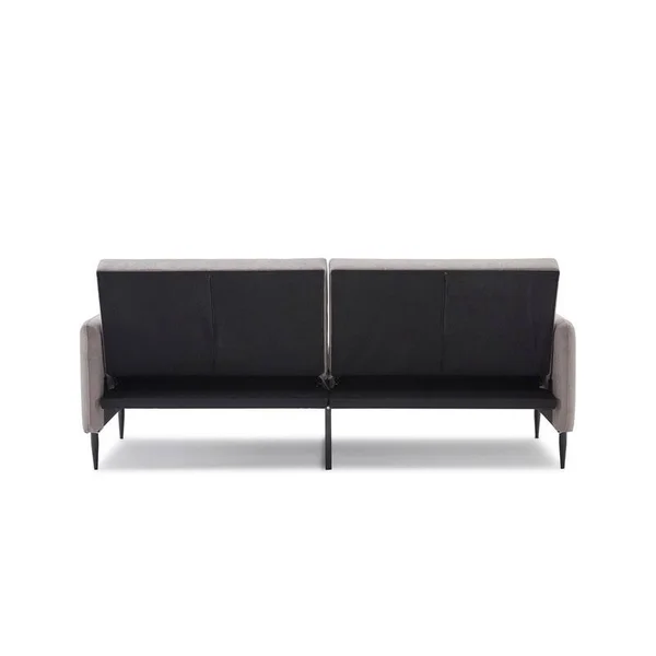 Modern Linen Convertible Folding Futon Sofa Bed for Apartment - Dorm - Grey