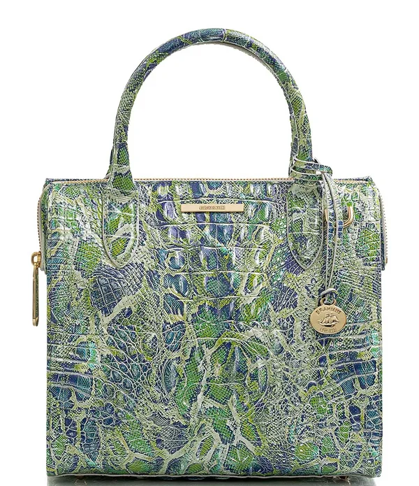 Brahmin Small Caroline Melbourne Leather Satchel - Green Viper Melbourne