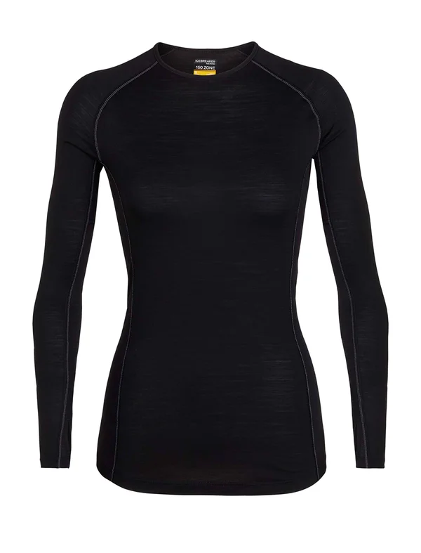 Icebreaker 150 Zone Long-Sleeve Crewe Top - Women's Black, M