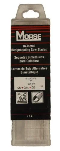 M.K. Morse RB614T25 6-by-3/4-by-0.035-Inch 14 TPI Bi-Metal Reciprocating Saw Blade - 25-Pack