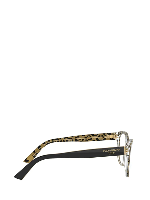 Dolce & Gabbana DG3322 Eyeglasses 3235 Black on Leo Glitter Gold