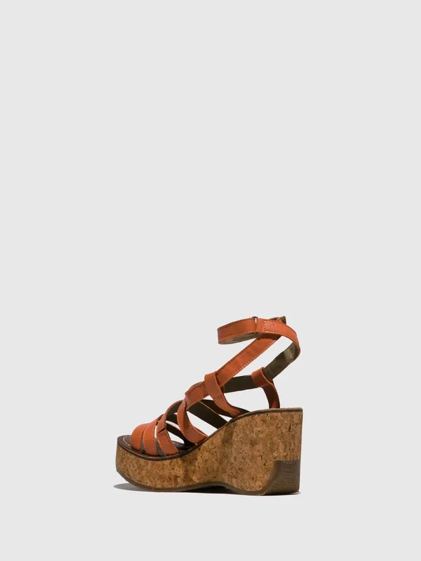 Fly London Bime Leather Wedge Sandal, White, 38