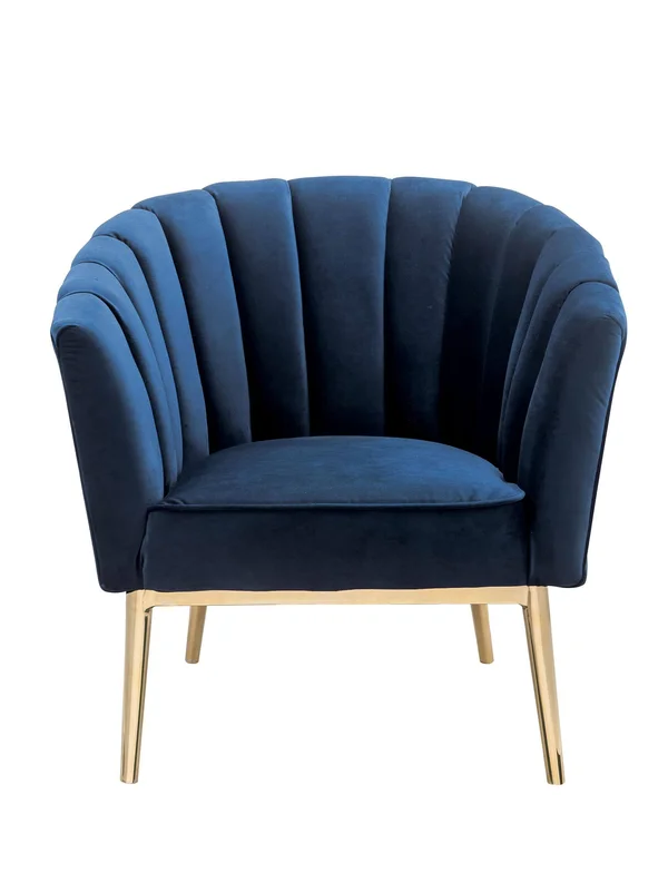 Acme Colla Accent Chair - Blue Velvet & Gold