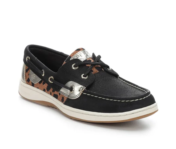 Women's Sperry Bluefish Boat Shoes in Black Cheetah Size 6 Medium