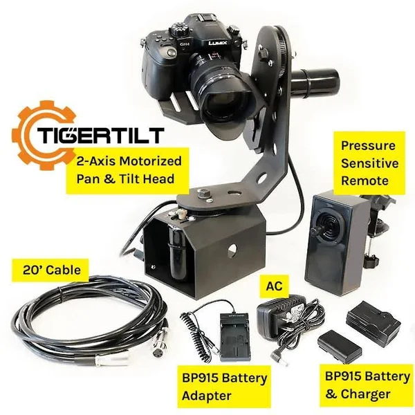 TigerTilt Motorized 360? Pan - Tilt Gimbal Head for Tripods, Cranes & Jibs - Battery