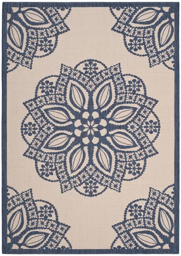 Safavieh Courtyard CY6139 Beige - Navy 9& x 12& Area Rug
