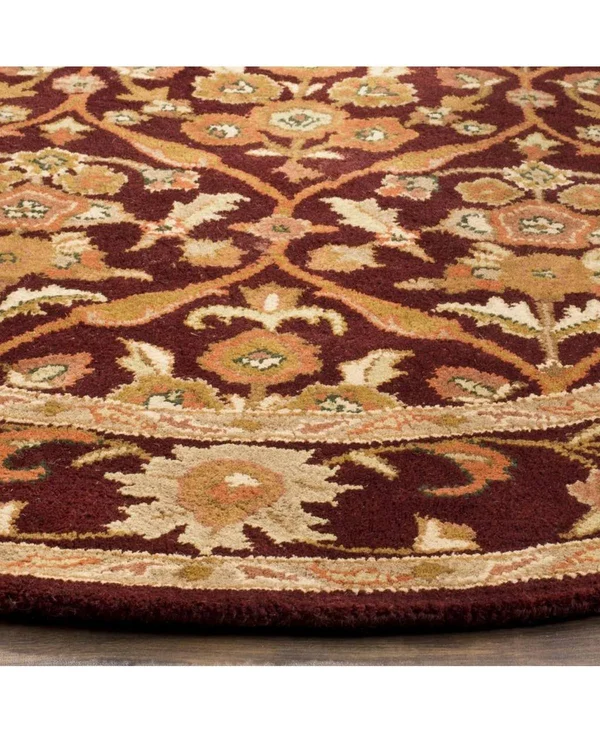 Safavieh Antiquity AT51A Wine, Gold Rug 8& x 8& Round