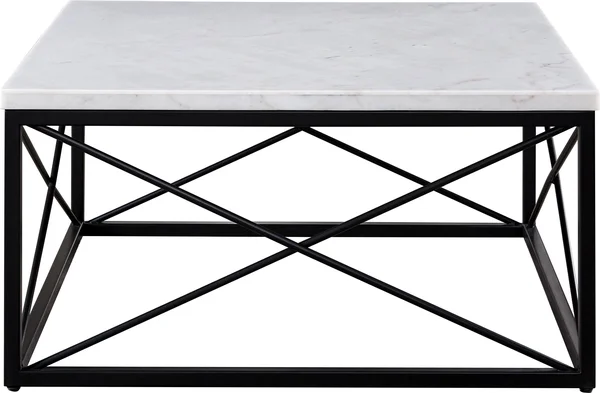 Steve Silver Skyler White Marble Top Square Cocktail Table