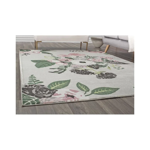 Rugs America Valentina Rose Garden Gray 8 ft. x 10 ft. Area Rug