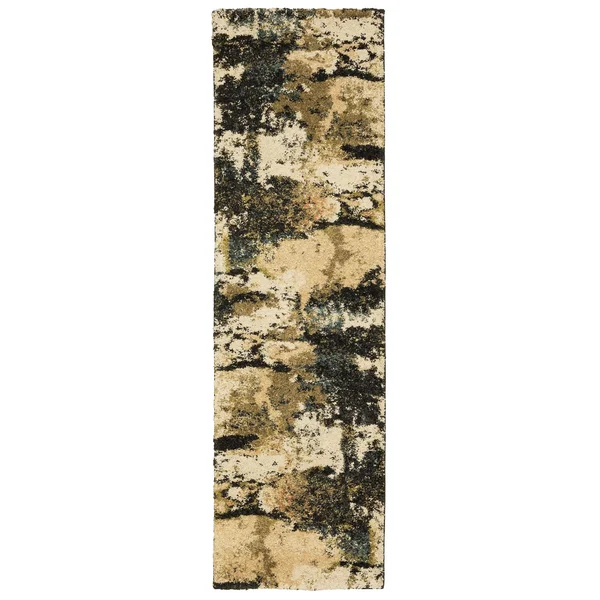 Oriental Weavers Kendall 4928X Beige/ Charcoal Area Rug 7&10x22 x 10&10x22