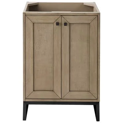 James Martin Chianti 24x22 Single Bathroom Vanity Cabinet - Whitewashed Walnut, Matte Black E303-V24-WW-MBK