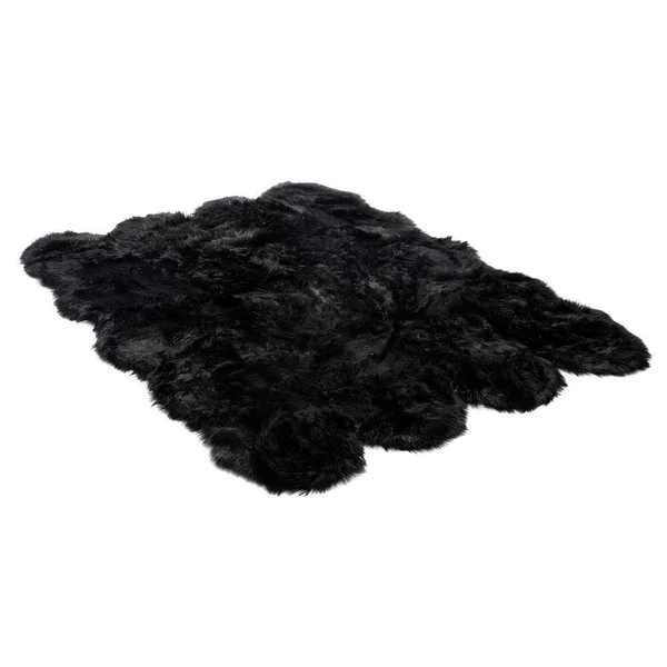 Faux Fur Area Rug Luxuriously Soft and Eco Friendly 5& x 7& Black