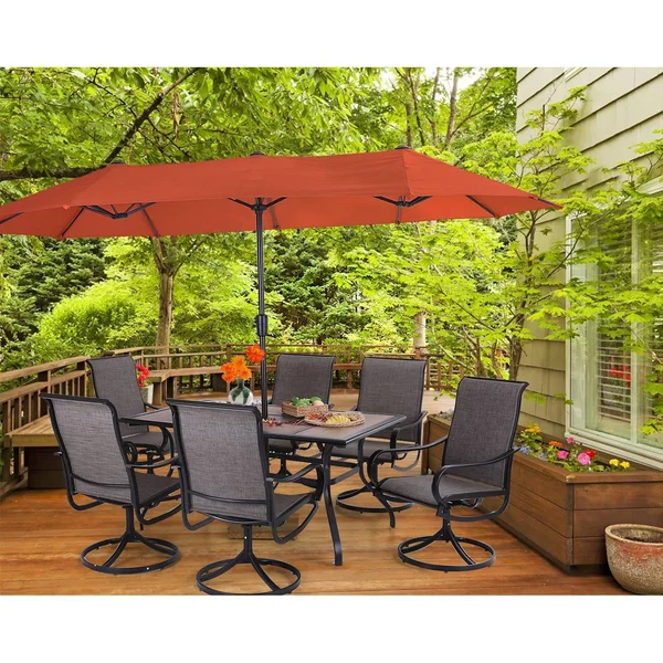13& x 6.5& Outdoor Patio Market Umbrella Red - Captiva Designs