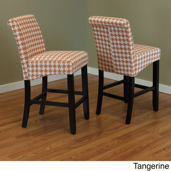 Monsoon Milan Houndstooth Counter Chairs (Set of 2) - Orange