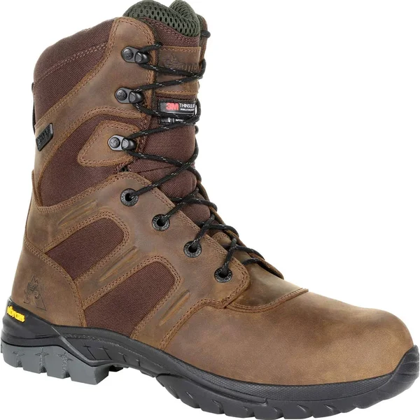 Men's Rocky Deerstalker Waterproof 400G Insulated Hiking Boot, Size: 8.5, Brown