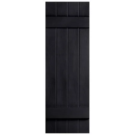 Exterior Vinyl 4 Board N Batten Closed Shutter Alpha Shutters Size: 67x22 H x 14.31x22 W x 1x22 D - Color: Green