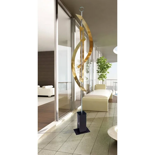 Statements2000 82 inch Extra Large Abstract Metal Garden Sculpture Indoor/Outdoor Art by Jon Allen - Aqua Centinal, Aqua Blue