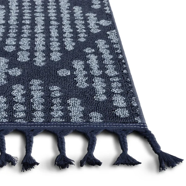Well Woven Loop-De-Loop Arbor Dark Blue Moroccan Trellis 3 ft. 11 in. Round Flatweave Area Rug