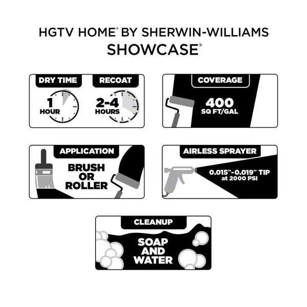 HGTV Home by Sherwin-Williams Showcase Satin Icicle Hgsw1457 Interior Paint (5-Gallon), HGSW1457-935245