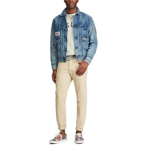 Ralph Lauren Men's Varick Slim Straight Jean - Size 29 in Hudson Light Khaki