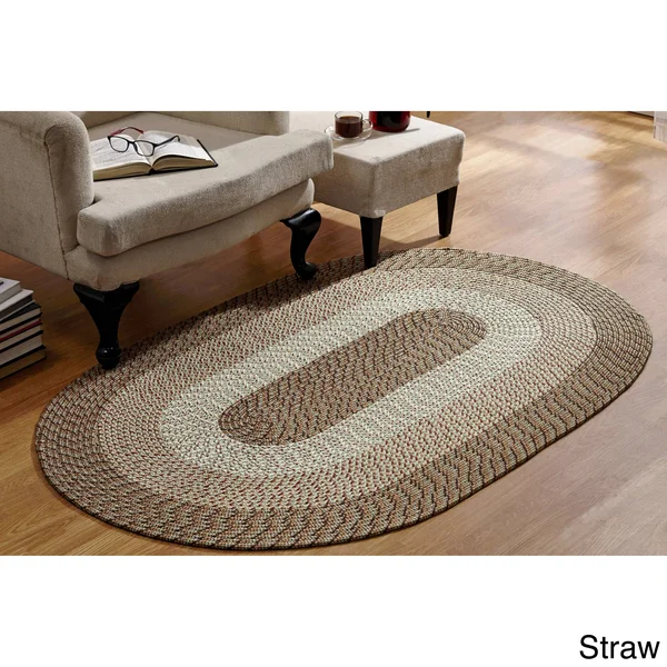 Better Trends Country Braid Collection Is Durable and Stain Resistant Reversible Indoor Area Utility Rug (Brown Stripe 96x22 x 1
