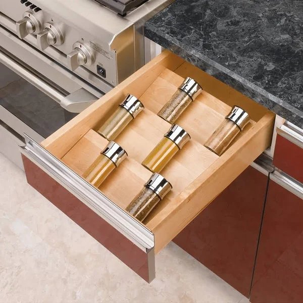 Rev-A-Shelf Large Wood Spice Drawer Insert - Natural
