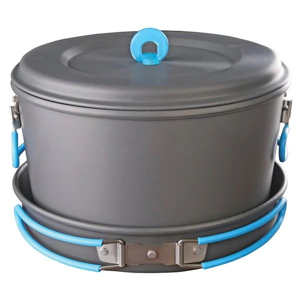 Stansport 255 4-Person Family Cook Set, Grey/Blue
