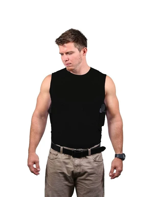 Ridge Shirt Mens Packin Tee Concealment Crew Sleeveless 401B Black
