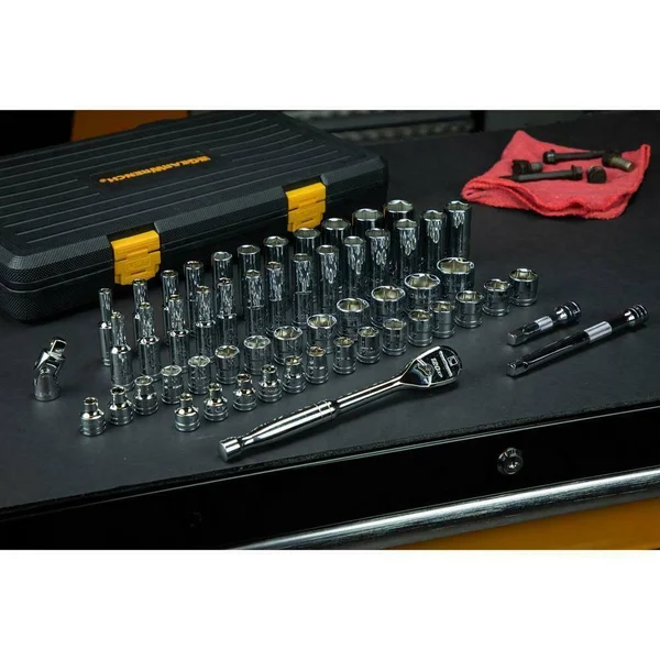 Kd Tools 0.375x22 Drive Saemetric 6 Point Standard and Deep Socket Set - 56 piece