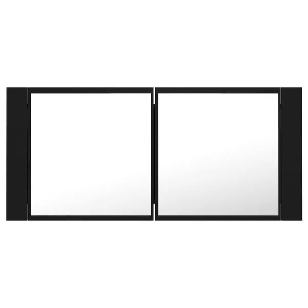 vidaXL LED Bathroom Mirror Cabinet Black 39.4x22x4.7x22x17.7x22 804981