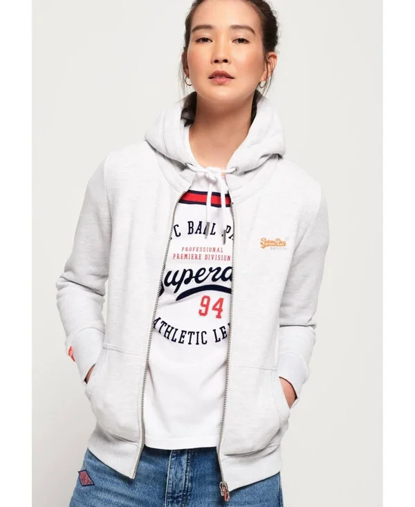 Superdry Orange Label Zip Hoodie - Light-past