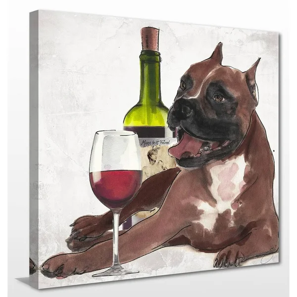 Picture Perfect International by Jodi 'Wine A Bit' Giclee Stretched Canvas Wall Art - 36 Inches x 36 Inches x 1.5 Inches