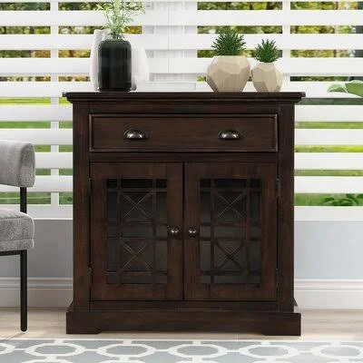 Kengston Solid Wood 1 - Drawer 2 - Door Accent Cabinet Red Barrel Studio Color: Espresso