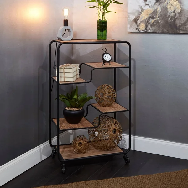 Silverwood Franklin Gunmetal Table Cart Multi-Tiered Slim
