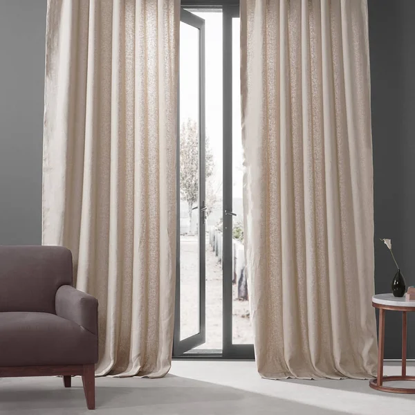 Walnut Beige French Linen Curtain, Half Price Drapes