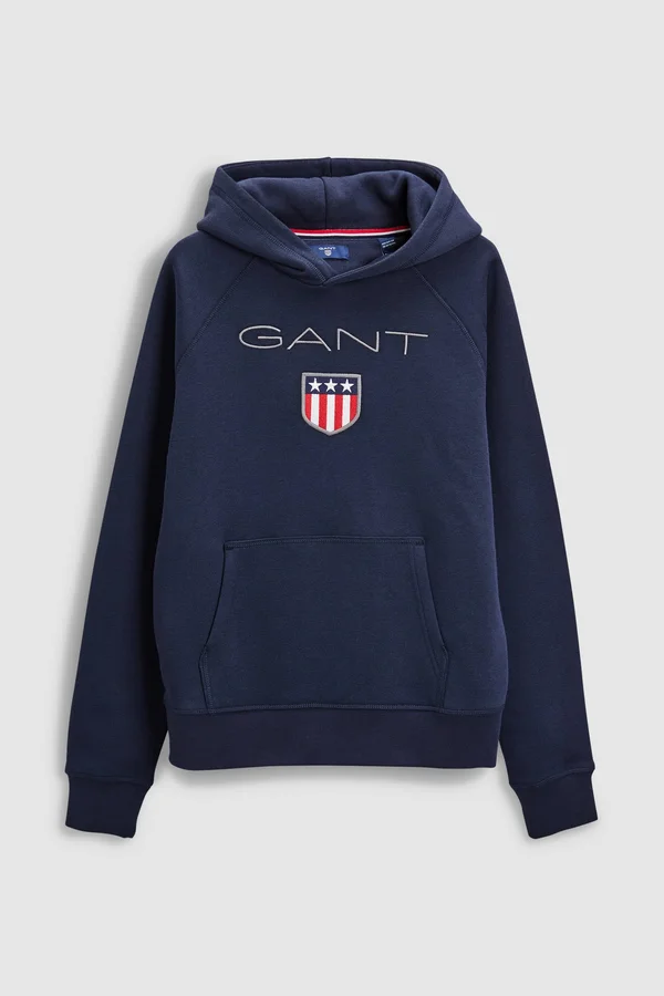 Gant Boys Navy Shield Logo Hoodie 11-12 Years (146-152)