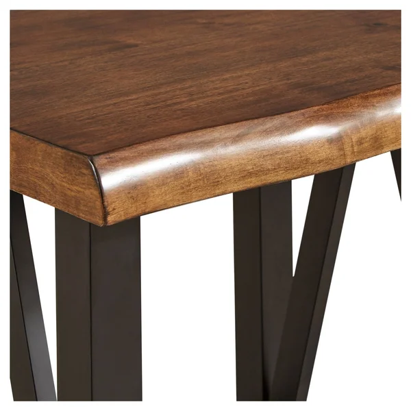 Hartwell Living Edge Rustic Industrial Accent Table Brown Inspire Q